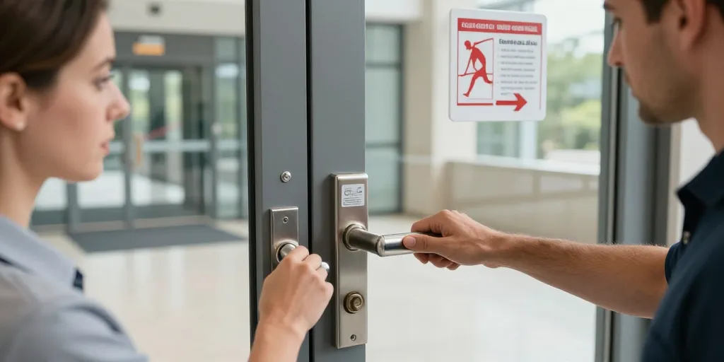 serrure anti panique avec poignée extérieure